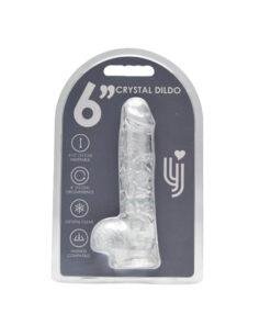 n12201 loving joy 6 inch dildo with balls clear new pkg