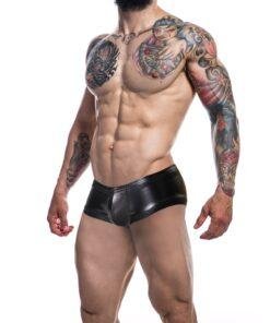 n12714 c4m booty shorts black leatherette 3