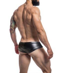n12714 c4m booty shorts black leatherette 4