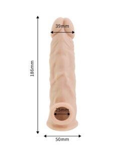 n12371 rev sleeves 7 5 inch girthy realistic silicone penis extension sleeve 5