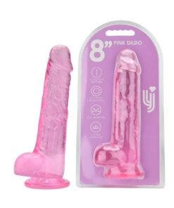 n12309 loving joy 8 inch dildo with balls pink duo
