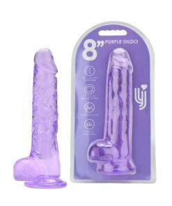 n12310 loving joy 8 inch dildo with balls purple duo