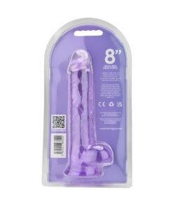 n12310 loving joy 8 inch dildo with balls purple pkg bk