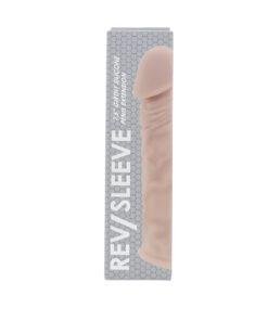 n12371 rev sleeves 7 5 inch girthy realistic silicone penis extension sleeve pkg