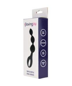ns6550 loving joy triple ripple anal beads black pkg 2