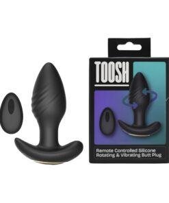n12804 toosh remote controlled silicone rotating and vibrating butt plug both