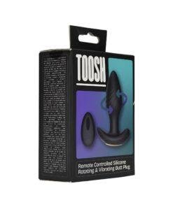n12804 toosh remote controlled silicone rotating and vibrating butt plug pkg 2