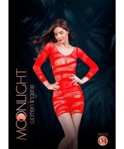 n11754 moonlight red net mini dress os 2 1