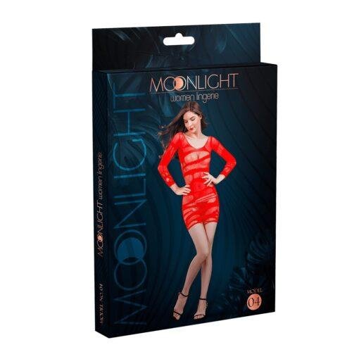 Moonlight Red Net Mini Dress One Size - Image 4