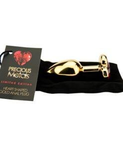 ns7167 precious metals heart shaped anal plug gold 6 1