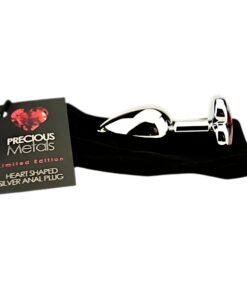 ns7168 precious metals heart shaped anal plug silver 4 1