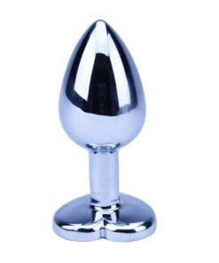 ns7168 precious metals limited edition heart shaped anal plugs silver 3