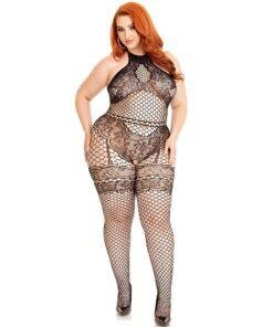 n12543 leg avenue seamless halter bodystocking plus size 4