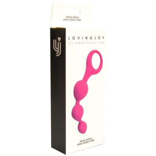 Loving Joy Triple Ripple Anal Beads-Pink - Image 9