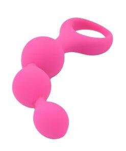 Loving Joy Triple Ripple Anal Beads-Pink
