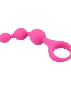 ns6551 loving joy triple ripple anal beads pink 4 wr