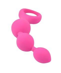 ns6551 loving joy triple ripple anal beads pink 7 wr
