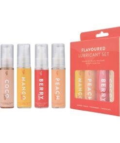 Loving Joy Flavoured Lubricant Set (4 Pack) n12622 loving joy flavoured lubricant set 4 pack pkg duo