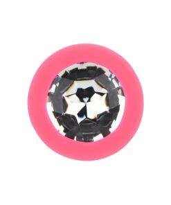 n12806 toosh pink silicone butt plug medium jewel