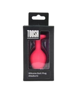 n12806 toosh pink silicone butt plug medium pkg
