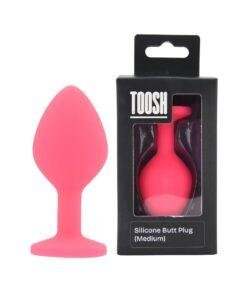 n12806 toosh pink silicone butt plug medium pkg duo