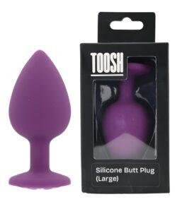 n12810 toosh purple silicone butt plug large pkg duo