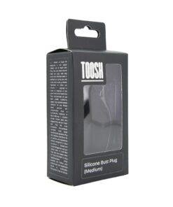 n12812 toosh black silicone butt plug medium pkg 1