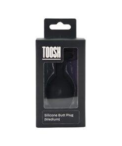n12812 toosh black silicone butt plug medium pkg