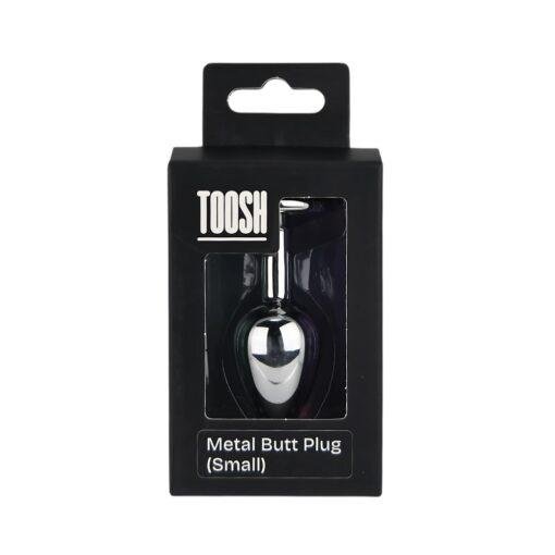 Toosh Silver Metal Butt Plug Small Clear Stone - Image 9