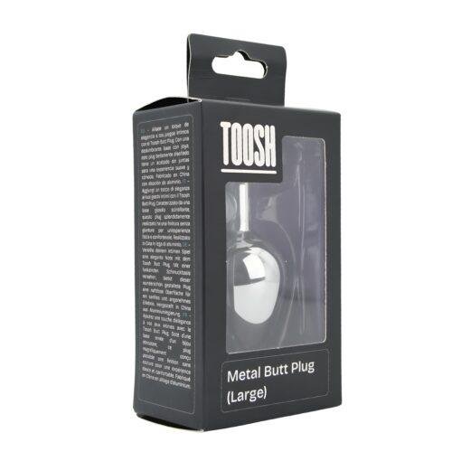 Toosh Silver Metal Butt Plug Large Clear Stone - Image 9