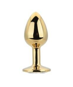 Toosh Gold Metal Butt Plug Small Clear Stone