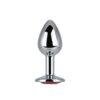 Toosh Silver Metal Butt Plug Small Red Stone