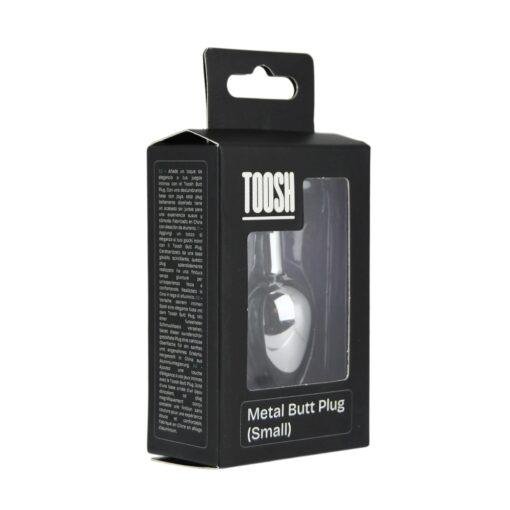 Toosh Silver Metal Butt Plug Small Red Stone - Image 8