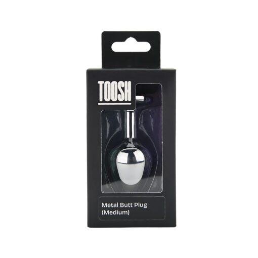 Toosh Silver Metal Butt Plug Medium Red Stone - Image 9