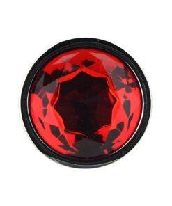 n12822 toosh silver metal butt plug large red stone stone