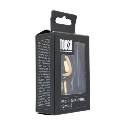 Toosh Gold Metal Butt Plug Small Red Stone - Image 9