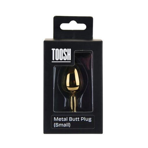 Toosh Gold Metal Butt Plug Small Red Stone - Image 7