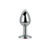 n12826 toosh silver metal butt plug small pink stone