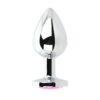 Toosh Silver Metal Butt Plug Large Pink Stone