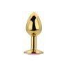 n12829 toosh gold metal butt plug small pink stone