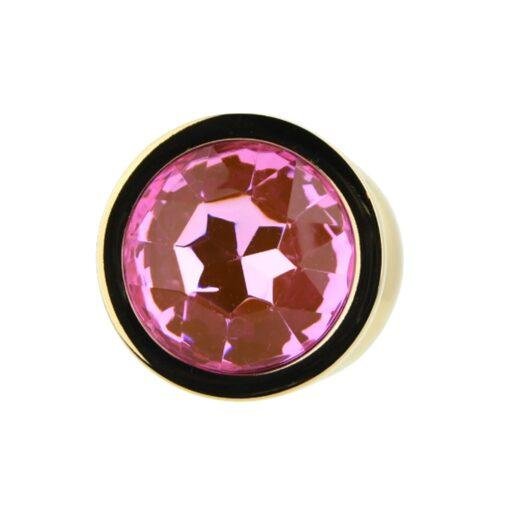 Toosh Gold Metal Butt Plug Medium Pink Stone - Image 7