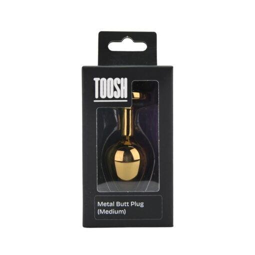Toosh Gold Metal Butt Plug Medium Pink Stone - Image 8