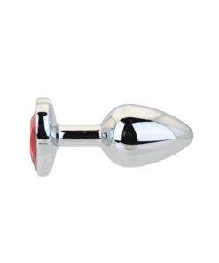 n12832 toosh heart shaped silver with red stone small 1