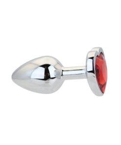 n12832 toosh heart shaped silver with red stone small 2
