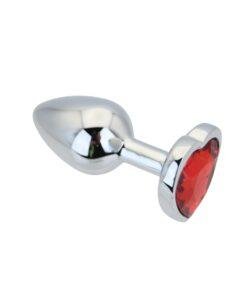 n12832 toosh heart shaped silver with red stone small 4