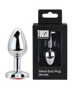 n12832 toosh heart shaped silver with red stone small duo