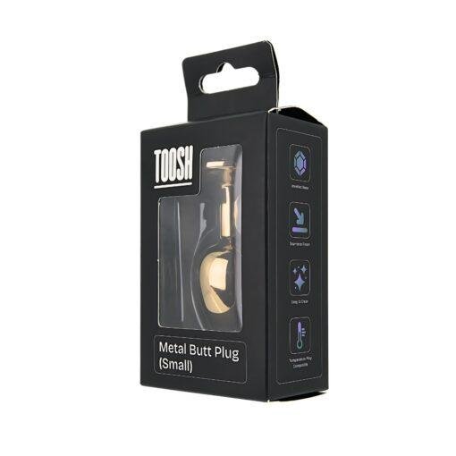 Toosh Heart Shaped Gold Butt Plug with Red Stone Small - Image 9