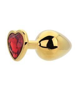 Toosh Heart Shaped Gold with Red Stone Medium