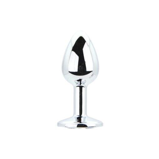 Toosh Metal Butt Plug Silver Set of 3 Clear Stone - Image 8