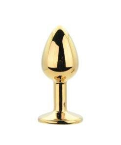 n12839 toosh metal butt plug gold set of 3 clear stone sml